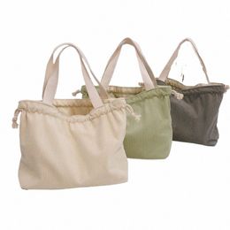 2022 New Style Lunch Bag Canvas Lunch Box Drawstring Picnic Tote Eco Small Handbag Dinner Ctainer Food Storage Bags n7MU#
