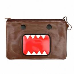 domo Kun Makeup Bag Storage Organiser Anime Cute Pencil Case Pouch Leather Travel Cosmetic Bags Beauty Case Make Up Toiletry Bag 28Fi#