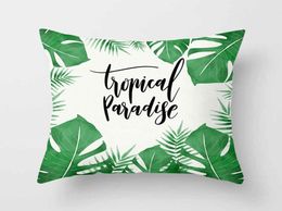 Tropical plant Decorative Pillow Cover polyester sofa cushion case leaf geometry wedding decoration chair1812222