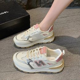 Casual Shoes Muffin Thick Bottom Mesh N Word Pops Female 2024 Spring Fashion Versatile Sneakers Running Tide
