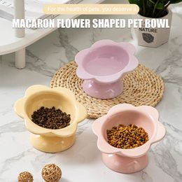 Cat Water Ceramic Bowl Raised Pet Drinking Eating Food Bowls Puppy Dogs Elevated Tilted Feeder Products 240407