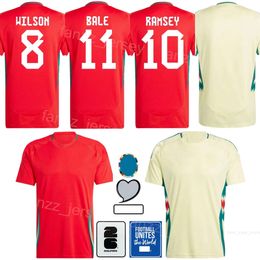 2024-25 National Team Wales 9 JOHNSON Soccer Jersey Man Euro Cup 20 JAMES 11 BALE RAMSEY DAVIES AMPADU WILSON WILLIAMS HENNESSEY GUNTER MORRELL Football Shirt Kits