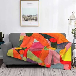 Blankets Klee - Untitled 1914 Creative Design Comfortable Flannel Blanket Geometric Cubism Bauhaus Vintage