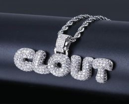 Custom Personalized English Name Necklaces Gold Silver Bubble Letters Iced out CZ alphabet Pendant chains For women men Hip hop Ep3246741