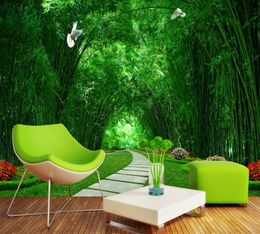 European Luxury 3D Painting Wallpaper Green road Background Wallpaper 3D Stereoscopic TV Living room Bedroom Wall Painting2728841