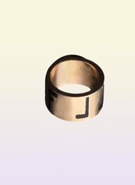 Top Quality Women Designer Love Rings Black Simple F Letter Stainless Steel 3 Colours Engagement Ring Fashion Jewellery Lady Party 9744667