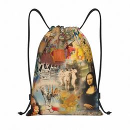 van Gogh Of Drawstring Backpack Bags Lightweight Da Vinci Ma Lisa Picasso Painting Gym Sports Sackpack Sacks for Training w6iB#