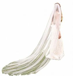 nzuk 3M Cut Edge Cathedral Wedding Veils With Comb White Ivory Lg Veils Wedding velos de novia Accories design t2Om#