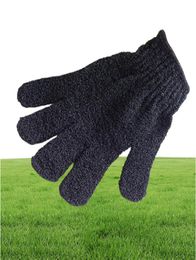 Exfoliating black Spa Bath Gloves nylon Brush Scrub Shower Gloves Scrubber3563358