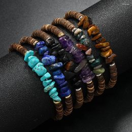 Link Bracelets Titanium Explosion Natural Stone Coconut Shell Bracelet Necklace Female Bohemian Retro Simple Fashion Gift.