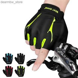 Cycling Gloves Cycling Gloves Half Finger Anti Slip Shockproof Bike Gloves Gel Pad Summer Women Men Gym Fitness Sports MTB Road Bicyc Gloves L48