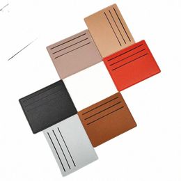 card Holder Candy Color Pu Leather ID Bank Credit Card Box Multi Slot Slim Card Case Wallet Women Men Busin Cover j90Z#