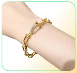 Stainless steel Heart T bracelets bangles with crystal for Women Fashion Genuine Jewellery rose gold/silver/gold love bangle Enamel Party Gift2517102