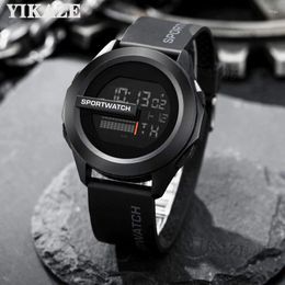 Wristwatches YIKAZE LED Digital Watches For Man Stopwatch Date Week Waterproof Men's Sports Watch Multifunction Fitness Electronic