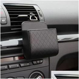 Car Organiser Storage Bag Air Vent Dashboard Tidy Hanging Leather Box Glasses Phone Holder Accessories Drop Delivery Mobiles Motor M Dhvb5