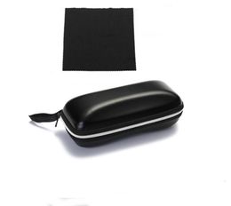 Black Zipper Hard Shell Glasses Case Kit With a Cleaning Cloth Protective Case for Glasses and Sunglasses For Men or Women9305486