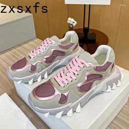 Casual Shoes Designer Lace Up Platform Sneakers Men Thick Sole Flat For Women Runners Brand Daddy Male Unisex 2024