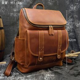 Backpack 14-inch Laptop Bag-retro Travel Backpack-men's Casual Daily Bag