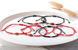 Link Chain Simple Lovers Lucky Wish Red Bean Rope Bracelet For Women Handmade Black String Bracelets Couples Party Jewelry Gift F2395873