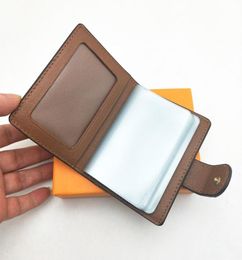 Classic Men Women Plaid Cheque Style Business Card Holder With Po Slot Mens Mini Card Holder Small Wallet Slim Wallets Wtih Box6344933