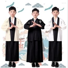 Ethnic Clothing Boy's Anime Ancient Kimono Japanese Style Children Samurai Traditional Japan Costume Performance Full Set