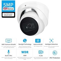 Dahua PoE Security Dome Monitoring IP Camera Outdoor Home Camera 5 Million Pixel Infrared Network Camera with Microphone H265C odecI ntelligentD etectionI P671 66F