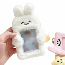 plush Star Chasing Pendant Photo Card Holder Cute Carto Rabbit Photocard Holder Kpop Idol Photo Protector Case Keychain 3inch m8Ag#