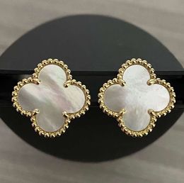 stud Earrings luxury designer Earing clover pearl Mother-of-Pearl 18K gold Plated Agate ear ring Mothers Day party Wedding Gift jewelry2024 olk