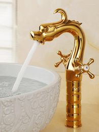 Bathroom Sink Faucets Gentlefans Unique Dragon Design Handwheel Switching Faucet High Quality Handle Cabinet Mixer Sale No.140