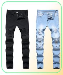 Men039s Plus Size Pants Jeans Man White Mid High Waist Stretch Denim Ripped Skinny For Men Jean Casual Fashion Pant 18209502219