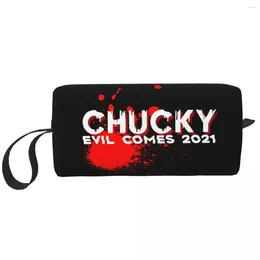 Storage Bags Custom Chucky Evil Comes 2024 Toiletry Bag Women Child's Play Scary Cosmetic Makeup Organiser Lady Beauty Dopp Kit Case