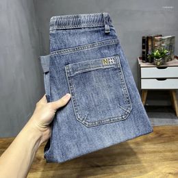 Men's Jeans 2024loose Fashion Casual Trend Pencil Pants Elastic Waist Stretch Ankle Length Spring And Summer