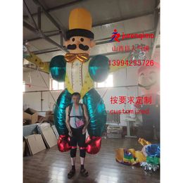 Mascot Costumes Telescopic Pole Backpack, Clown Model, Human Back, Two Hands Holding Pole, Party Interactive Decoration Props Customization