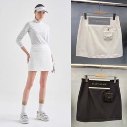 Korean Original Single Golf Ladies Skirt Solid Colour Simple GOLF Detachable Small Bag Antiexpre Short 240411