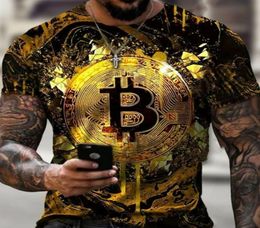 Мужские футболки Tshirt Crypto Currency Troders Gold Coin Cotton Ridts1655775