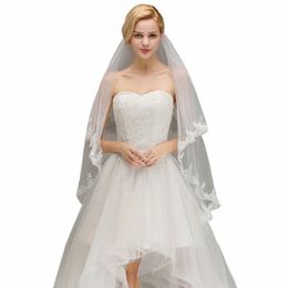 babyonline Ivory Lace Voile Mariage 1.5M Short Wedding Veil with Comb Two Layers Tulle Bridal Veil Cheap Wedding Accories a6Pp#