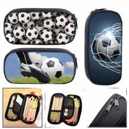 soccerly / Footbally Print Cosmetic Cases Pencil Bag Boys School Bags Kids Pencil Box Case Children Statiary Bags w7nS#