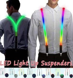 1PCS Printed LED Suspenders Men 3 Clipson Braces Vintage Style Mens Suspender For Trousers Husband Male For Skirt for Party T20062770228