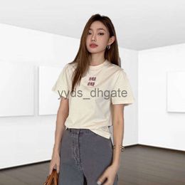 Mivmiv shirt T Summer designer womens t shirts women fashion diamond letter graphic tee solid color simple short-sleeved tops slim pullover sweatshirt P4SK