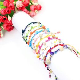 10 Colors Beaded Friendship Bracelets Genuine Caribbean Seafoam Beach Sea Surfer Bracelet Men with Conch and Stone275G