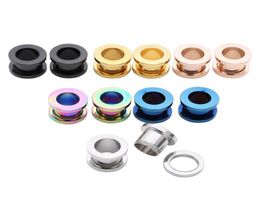 Set of 12pcs Stainless Steel Ear Plug Tunnels Gauges Pulley Body Piercing Ear Expander for Both Men and Women7187735