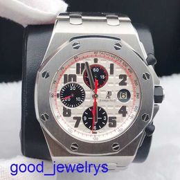 AP Brand Wrist Watch Royal Oak Offshore Precision Steel 26170ST Automatic Mechanical Red Needle Timing Anti Magnetic White Plate Steel Band Mens Timepiece