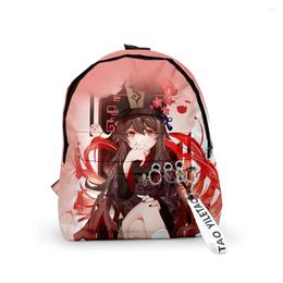 Backpack 2024 Genshin Impact HuTao Primary Middle School Students Fabric Oxford Waterproof Cosplay Bag Travel