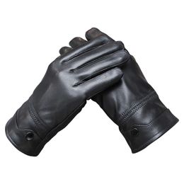 Mens Gloves Faux Wool Warm Thicken Leather Mitten Winter Christmas Gifts 240402