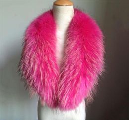 Scarves Large Size Natural 100 Real Raccoon Fur Collar Scarf Winter Coat Detachable Warm Neck Genuine Shawl FemaleScarves7846543