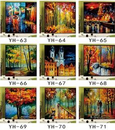Window Stickers Custom Made Film Style Of Landscape Architectural Painting No Gule Static Cling Opaque/frosted Home Decor