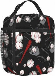 baseball Lunch Bag for Women Men Kids Leakproof Cooler Tote Bags Reusable Insulated Lunch Box for Office School Picnic Travel 18z3#