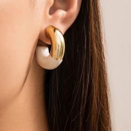 Stud Earrings Vintage Metal Drip Glaze C-shaped For Women Trendy Design Punk Personalised Geometric Hoop Jewellery Wholesale