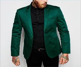 Custom Made Green Jacket Mens Suits for Wedding Peaked Lapel One Button Wedding Tuxedos Only Jacket8821429