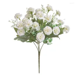 Decorative Flowers 20 Flower Heads 1 Bunch European-style Small Lilac Carnation Artificial Wholesale Home Pography Soft Decoration Handm